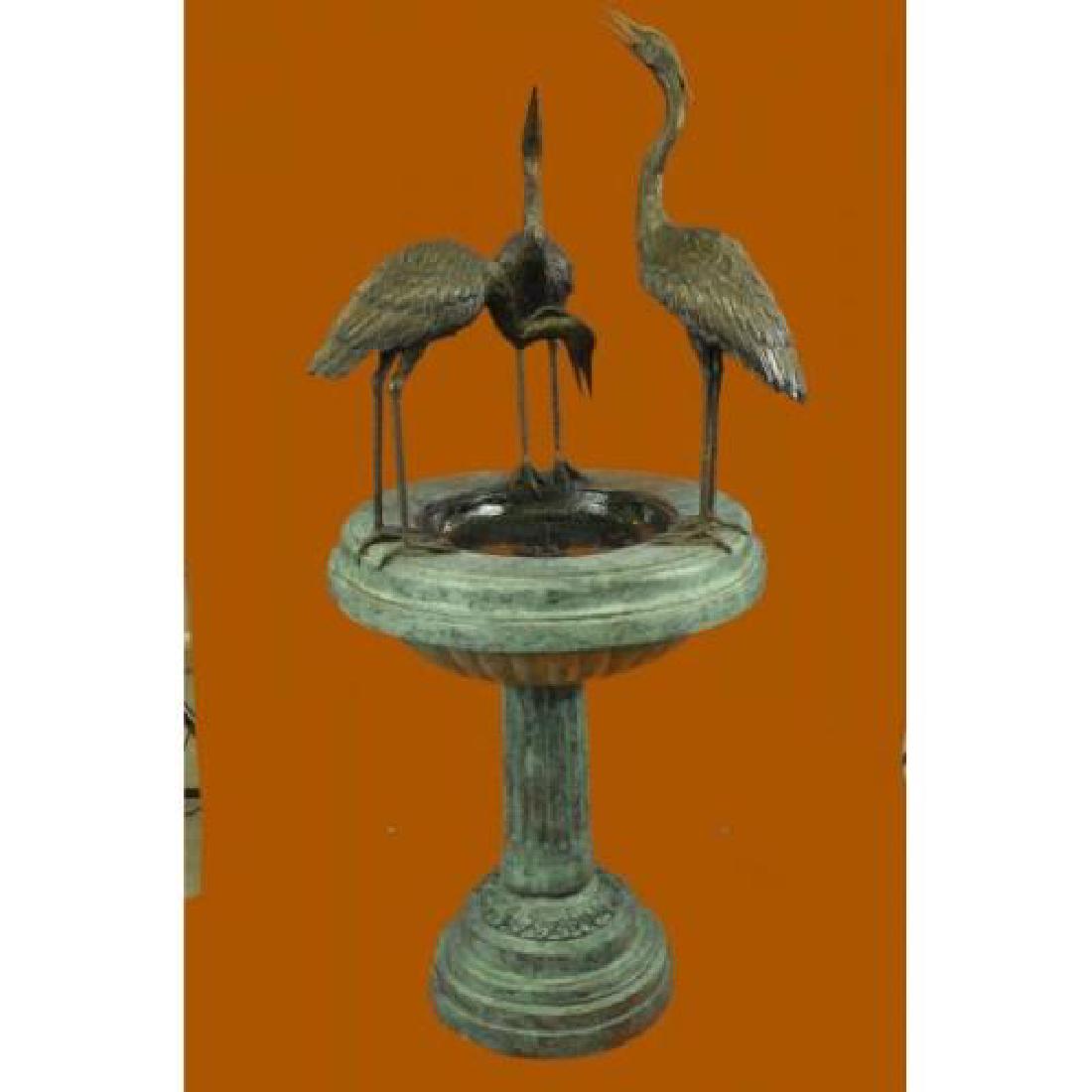 Three Heron Water Fountain Bronze Sculpture