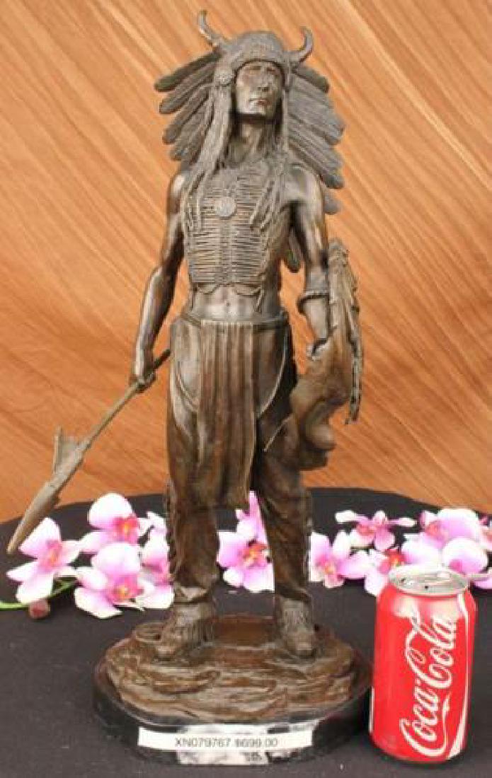 Native American Warrior Bronze Statue (1 of 5)