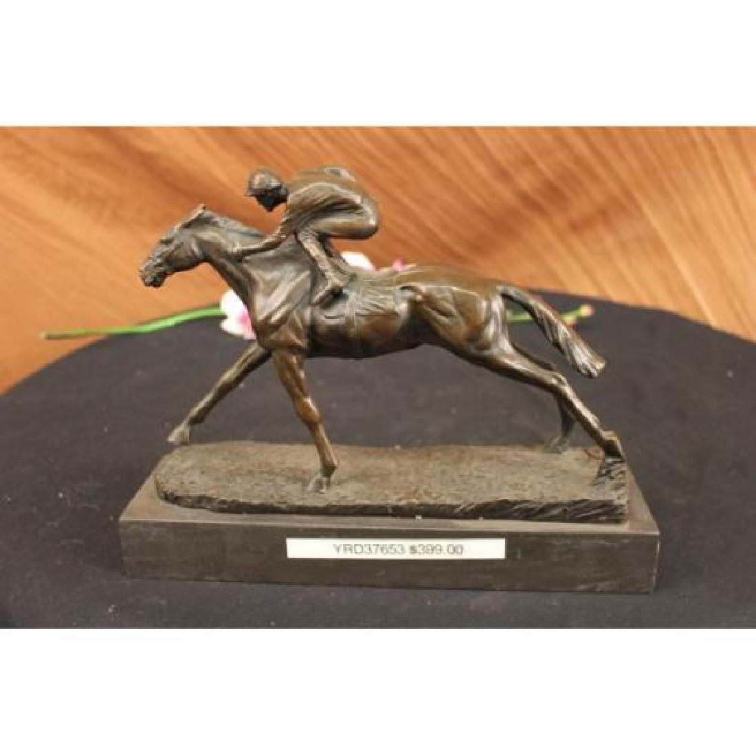 Jockey Horse Racing Bronze Sculpture