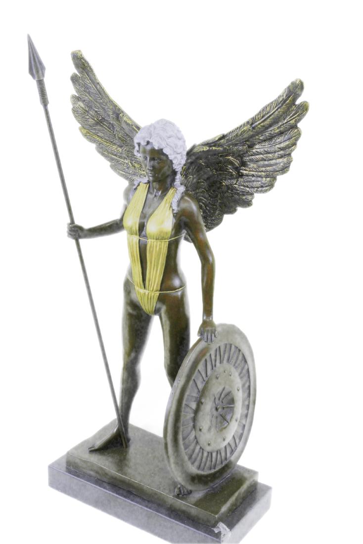 Viking Warrior Bronze Statue on Marble Base Sculpture (1 of 9)