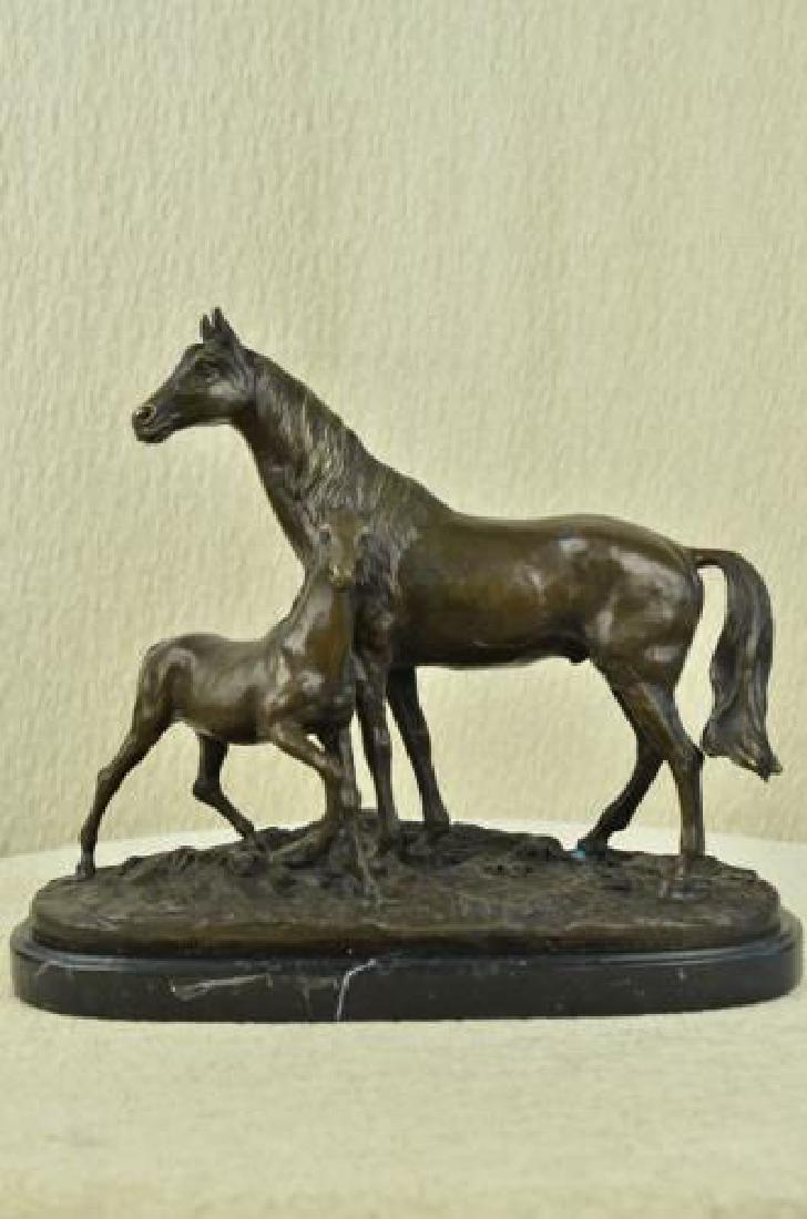 Bronze Horse Sculpture on Marble Base Statue (1 of 5)