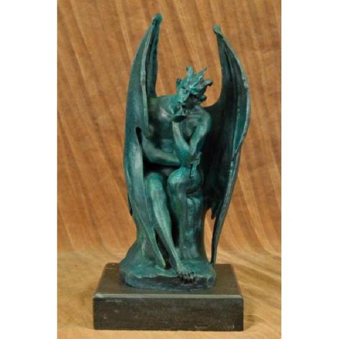 Devil Bronze Sculpture on Marble Base Figurine (1 of 6)