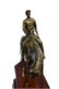 Jockey Riding Horse Bronze Statue on Marble Base - 7