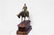 Jockey Riding Horse Bronze Statue on Marble Base - 8