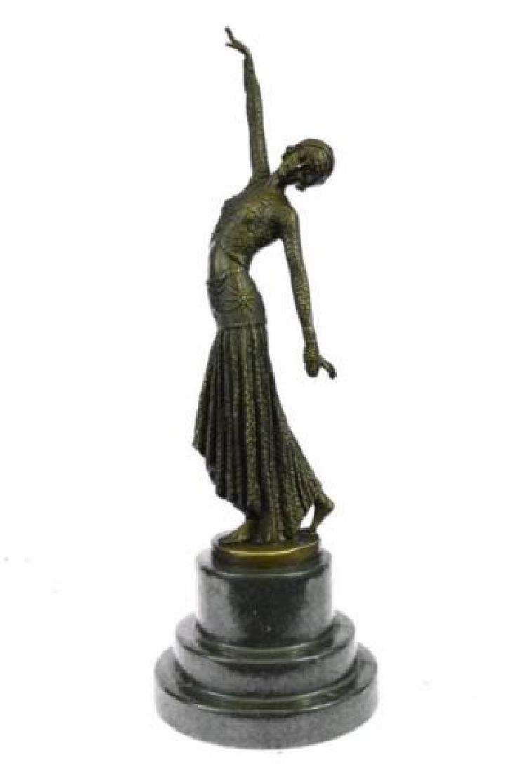 Egyptian Dancer Bronze Sculpture on Marble Base Statue (1 of 9)
