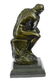 Thinker Bronze Statue on Marble Base Sculpture - 3