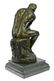 Thinker Bronze Statue on Marble Base Sculpture - 4
