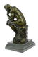 Thinker Bronze Statue on Marble Base Sculpture - 5