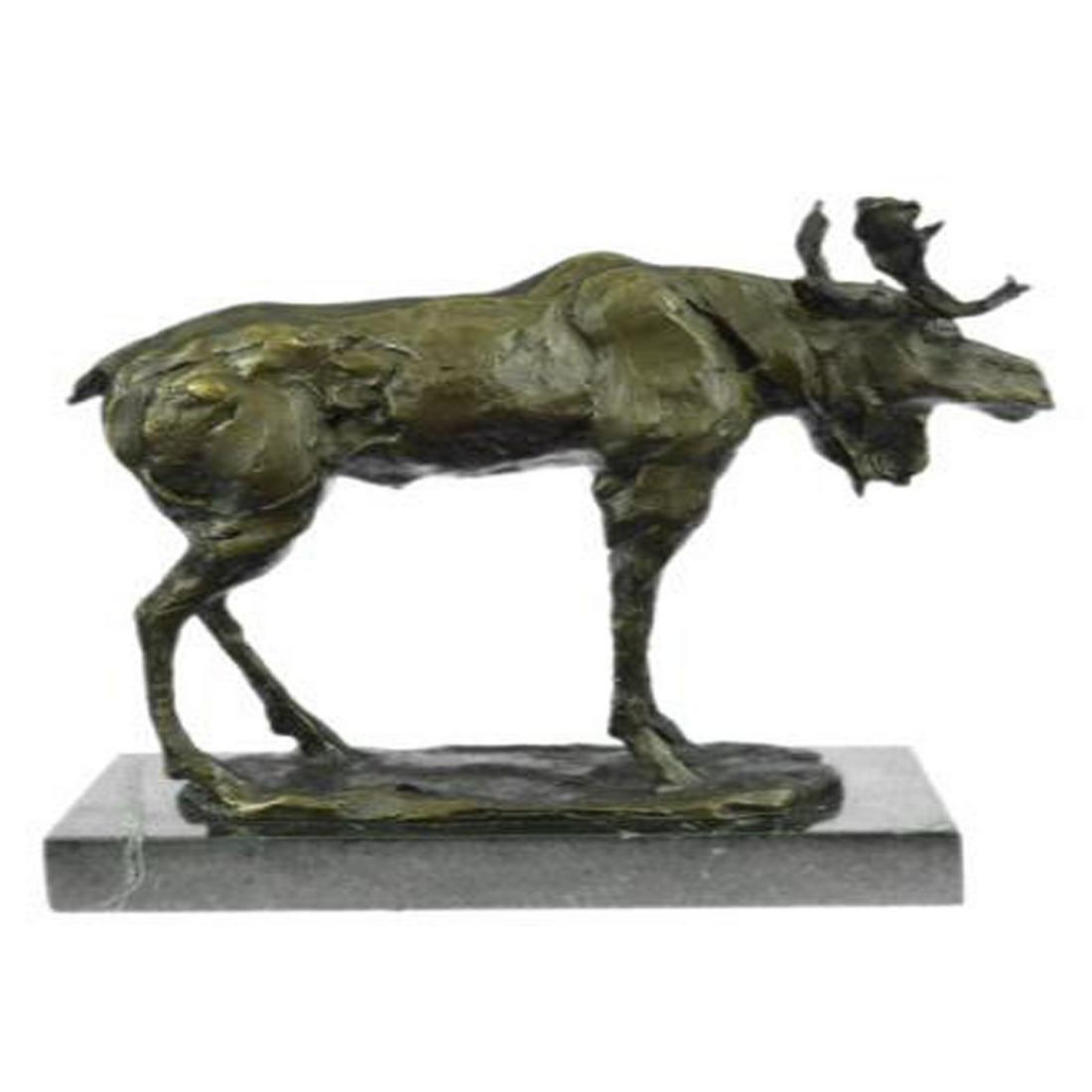 Moose Bronze on Marble Sculpture (1 of 9)