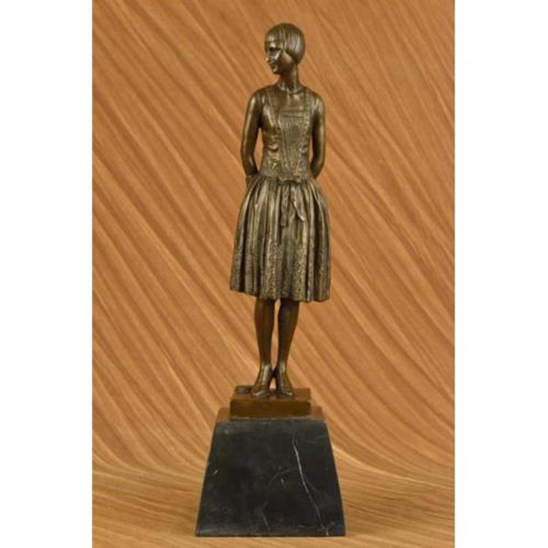 Mom Housewife Bronze Sculpture on Marble Base Statue (1 of 5)