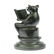 Cat with Baby Telling Stories Bronze Sculpture - 6
