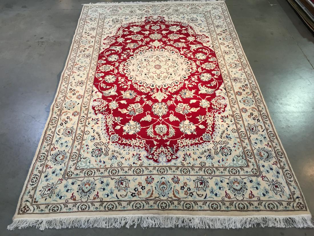 MAGNIFICENT SILK &WOOL PERSIAN NAIN RUG 6'.7"x10'.2" (1 of 10)