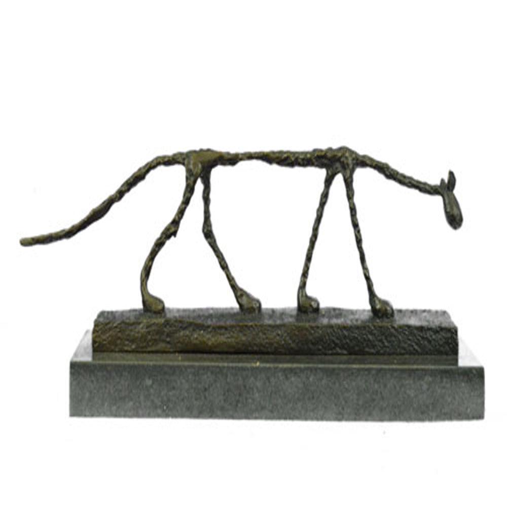 Modern Cat Abstract Bronze Sculpture on Marble Base (1 of 7)