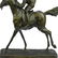 Jockey on Race Horse Bronze Sculpture - 3