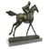 Jockey on Race Horse Bronze Sculpture - 8