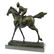 Jockey on Race Horse Bronze Sculpture - 9