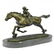 Art Deco Western Art Girl Jockey Racing Horse Bronze - 2