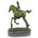 Art Deco Western Art Girl Jockey Racing Horse Bronze - 3