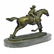 Art Deco Western Art Girl Jockey Racing Horse Bronze - 5