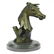 Horse Head Bust Bronze Sculpture on Marble Base Statue - 2