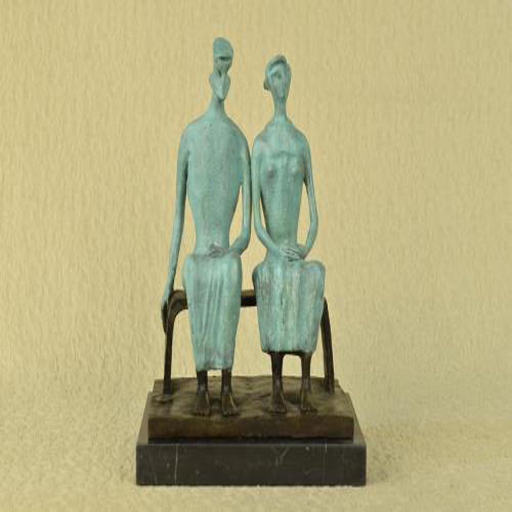 King and Queen Green Patina Bronze Sculpture (1 of 6)