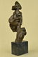 Man Hush Up Bronze Sculpture on Marble Base Figurine - 6
