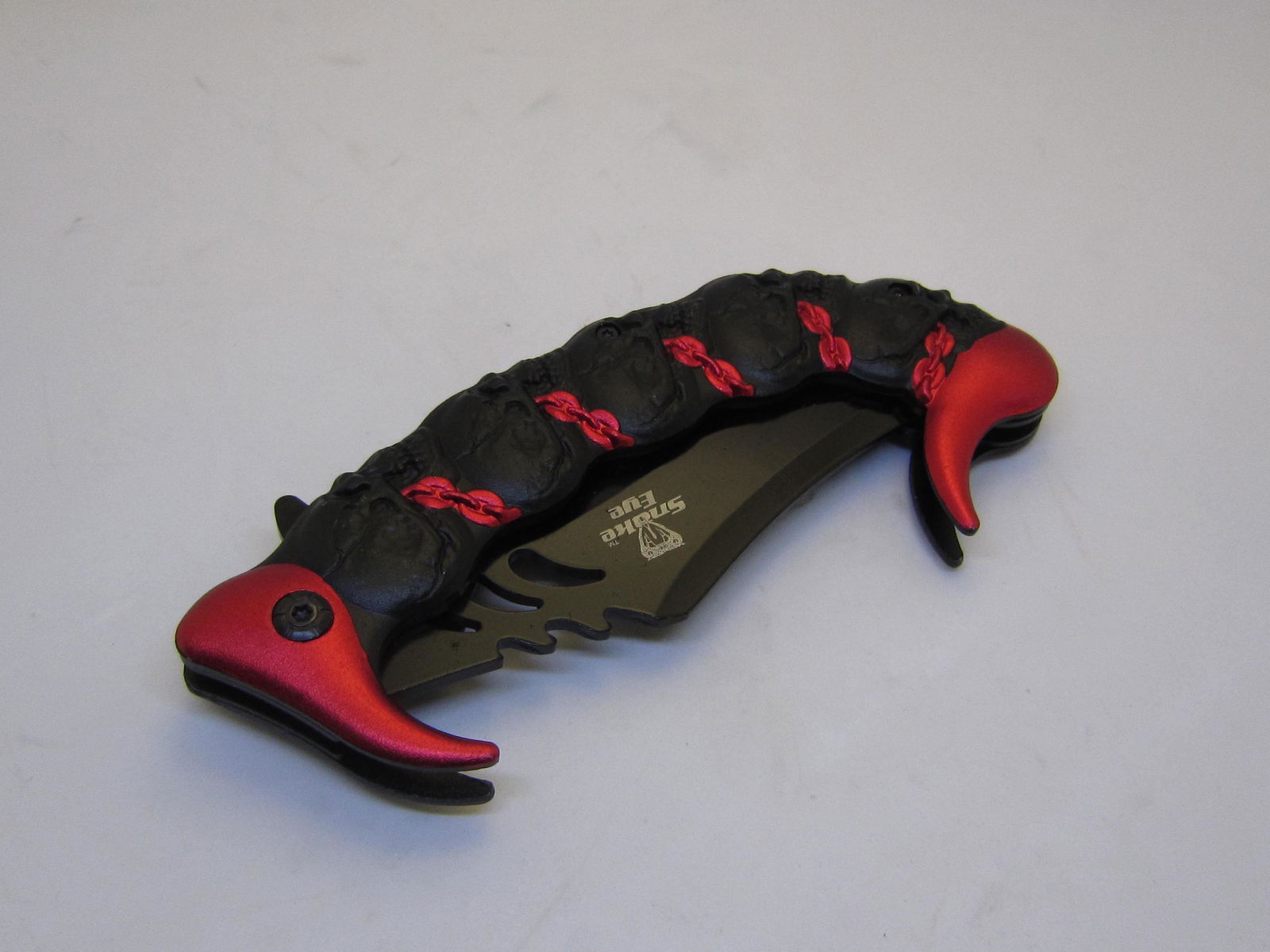 Red Snake Eye Tactical Spring Assist Knife 5.5 inches (1 of 8)