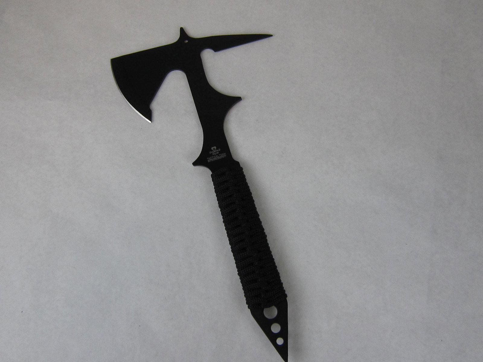 MTech Tactical Throwing Axe Hatchet - 15 Inch Overall: MTech Tactical Throwing Axe Hatchet. Features 15 Inch Overall in length, Black cord wrapped handle, Includes Sheath.