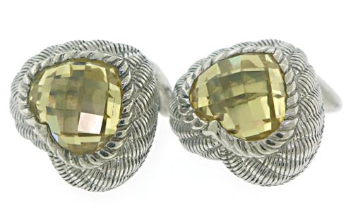 Judith Ripka Yellow & White Heart CZ Earrings (1 of 3)
