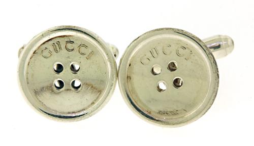 Gucci Button Cufflinks in Sterling Silver (1 of 4)