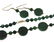 Green Agate Bead Necklace and Dangle Earrings