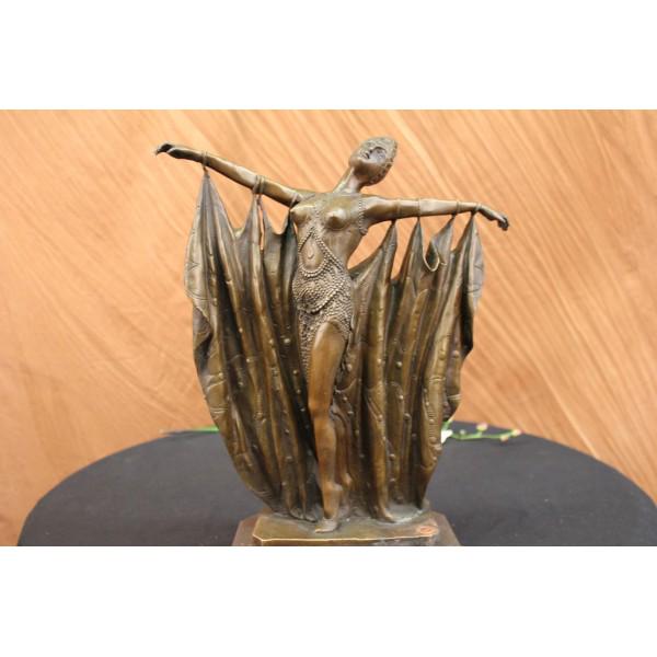 VINTAGE CHIPARUS BELLY DANCER BRONZE SCULPTURE STATUE (1 of 6)