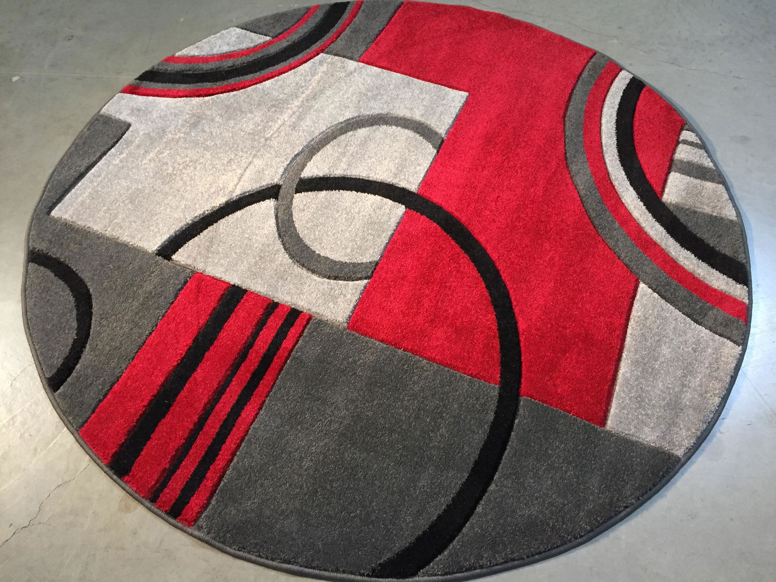 MODERN HAND CARVED DESIGN RUG 6 Round (1 of 4)