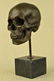 Skeleton Head Bust Halloween Bronze Sculpture - 3