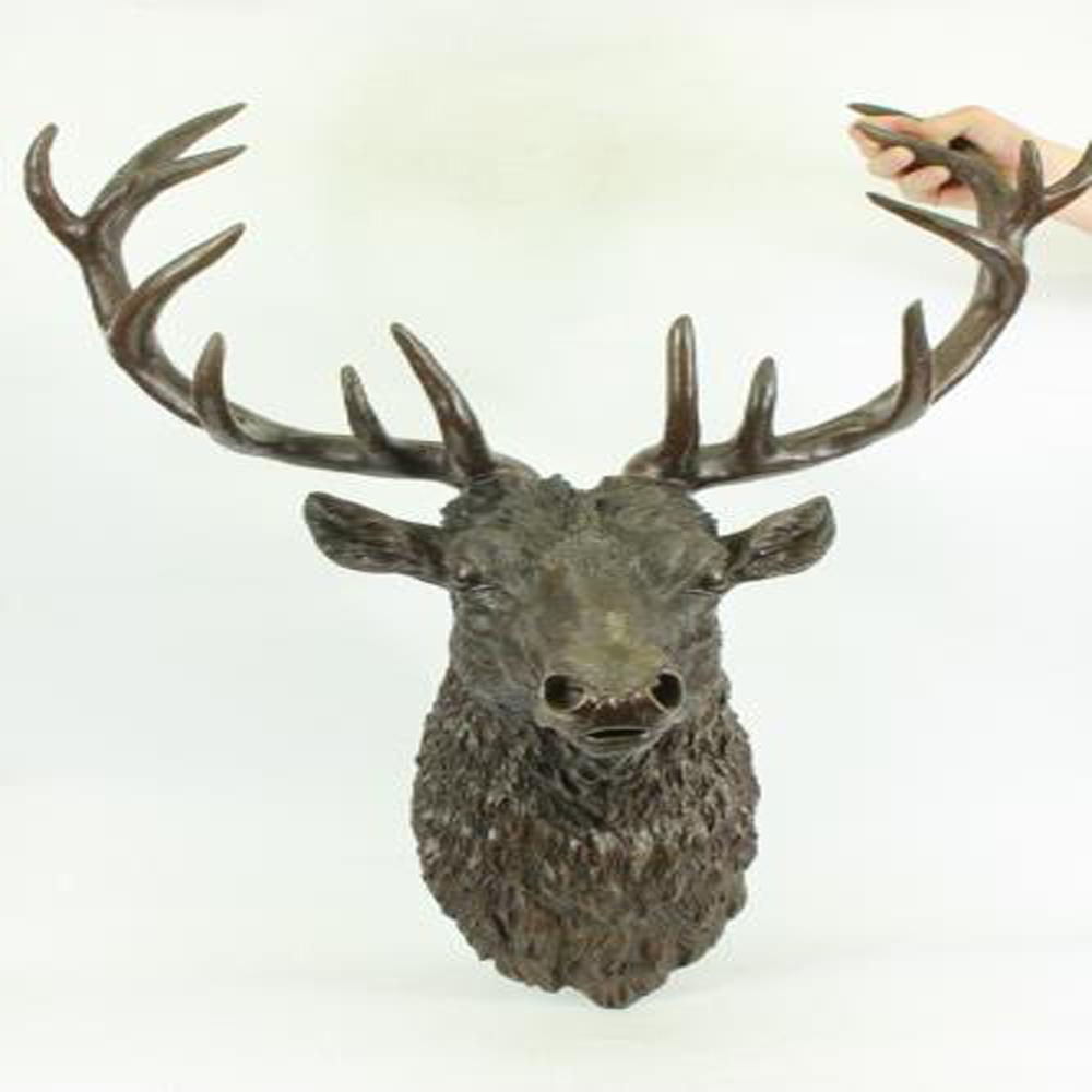Elk Head Bust Bronze Stag Sculpture (1 of 10)