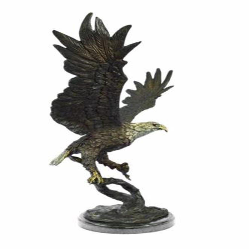 Stunning Eagle Genuine Hot Cast Bronze Statue on Marble (1 of 8)