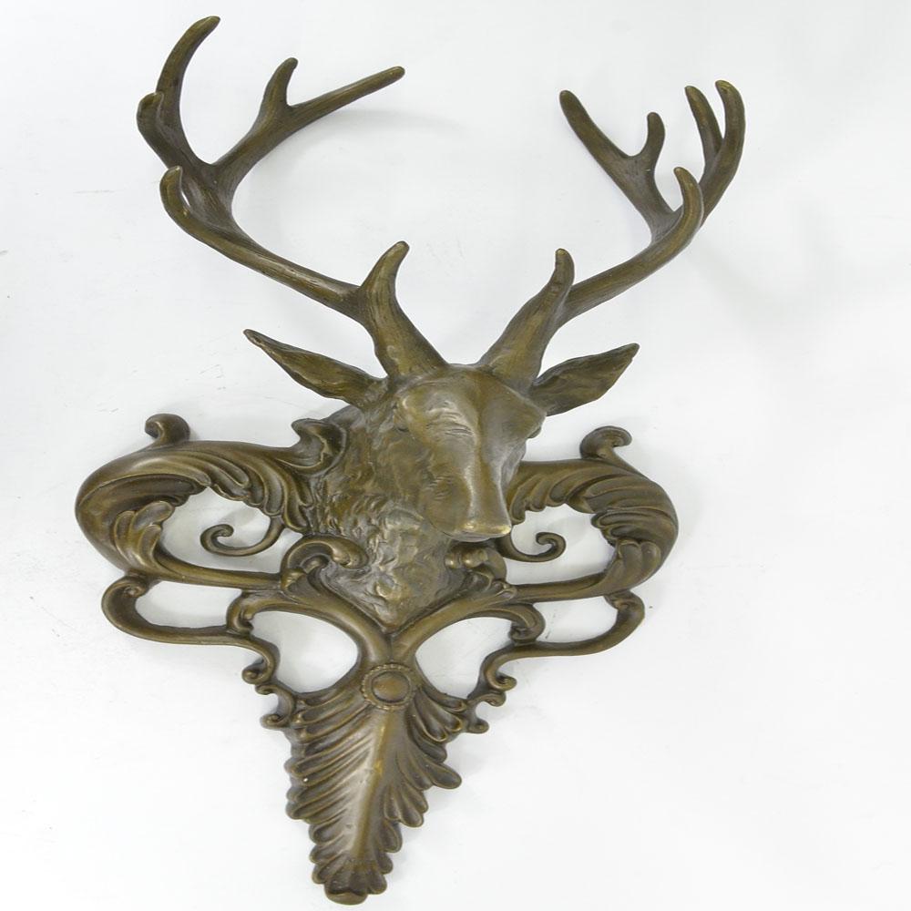 Wildlife Elk Head Bust Bronze Sculpture (1 of 5)
