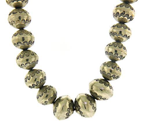 Native American Navajo Silver Beads Necklace (1 of 4)