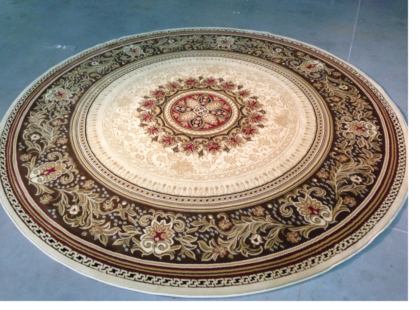 FRENCH AUBUSSON DESIGN ROUND RUG 6x6 (1 of 3)