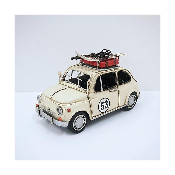 1967 Cream Fiat with Ski Board Model Car (1 of 4)