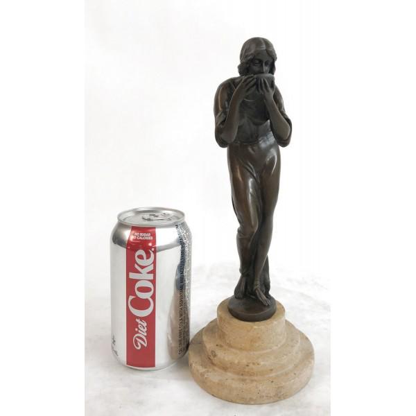 Hunched Woman Drinking Water Bronze Statue (1 of 5)