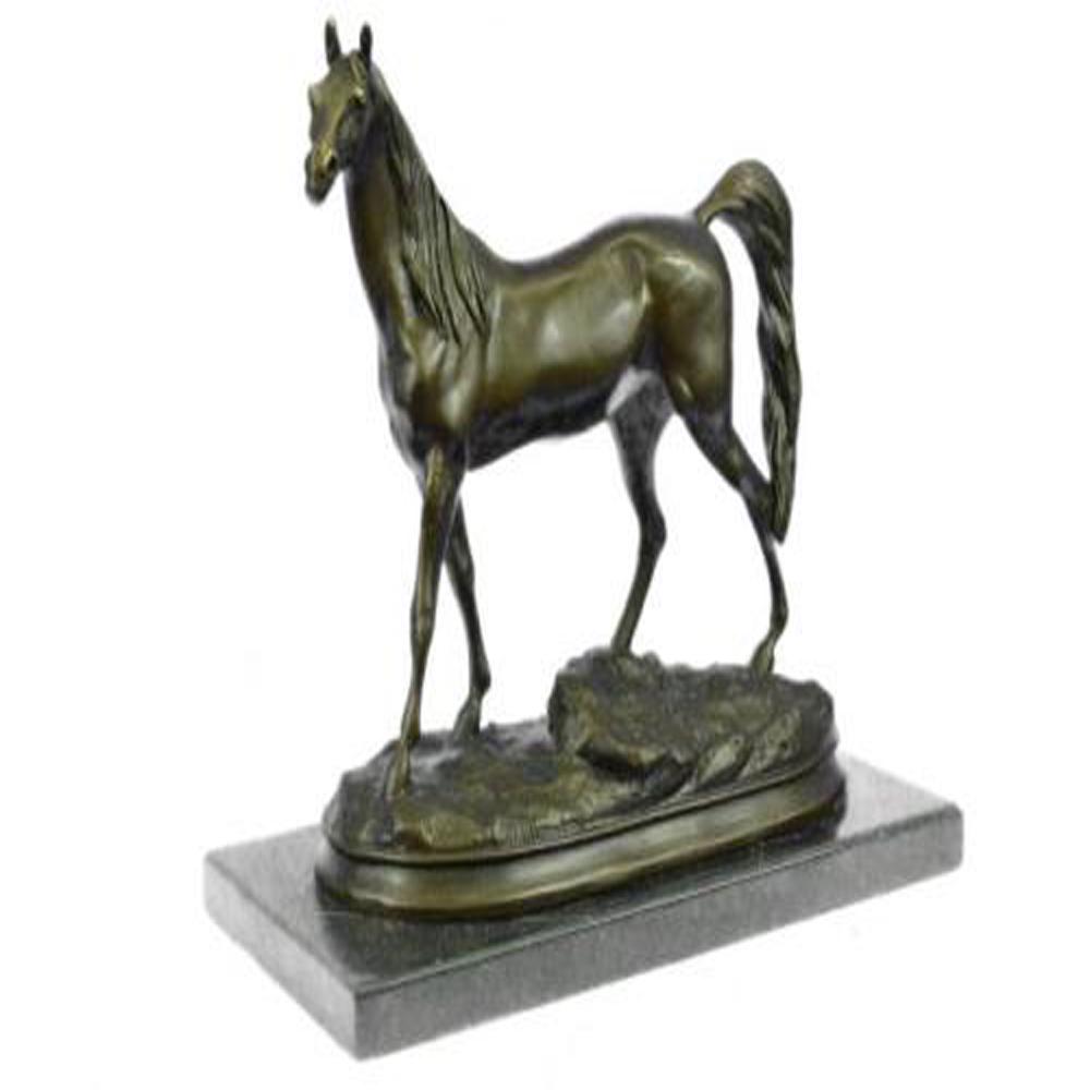 Arabian Horse Bronze Sculpture: The attention to the intricate details of these luxurious works of art is amazing and the brilliance of the figures unsurpassed. This gorgeous mare takes a stroll through the luscious green fields and