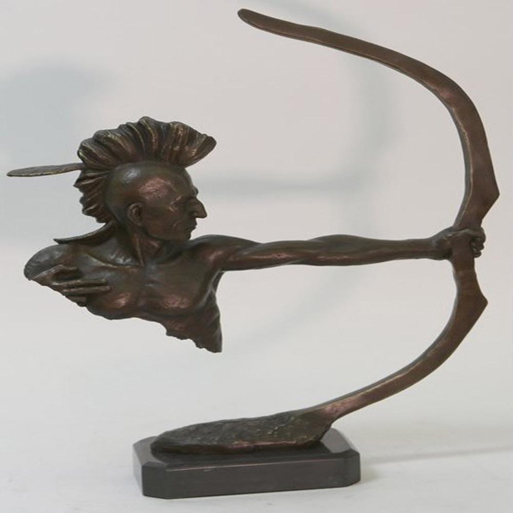 Indian Archer Bronze Sculpture (1 of 5)