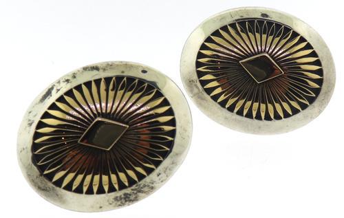 Howard Nelson Signed Oval Southwestern Earrings (1 of 5)