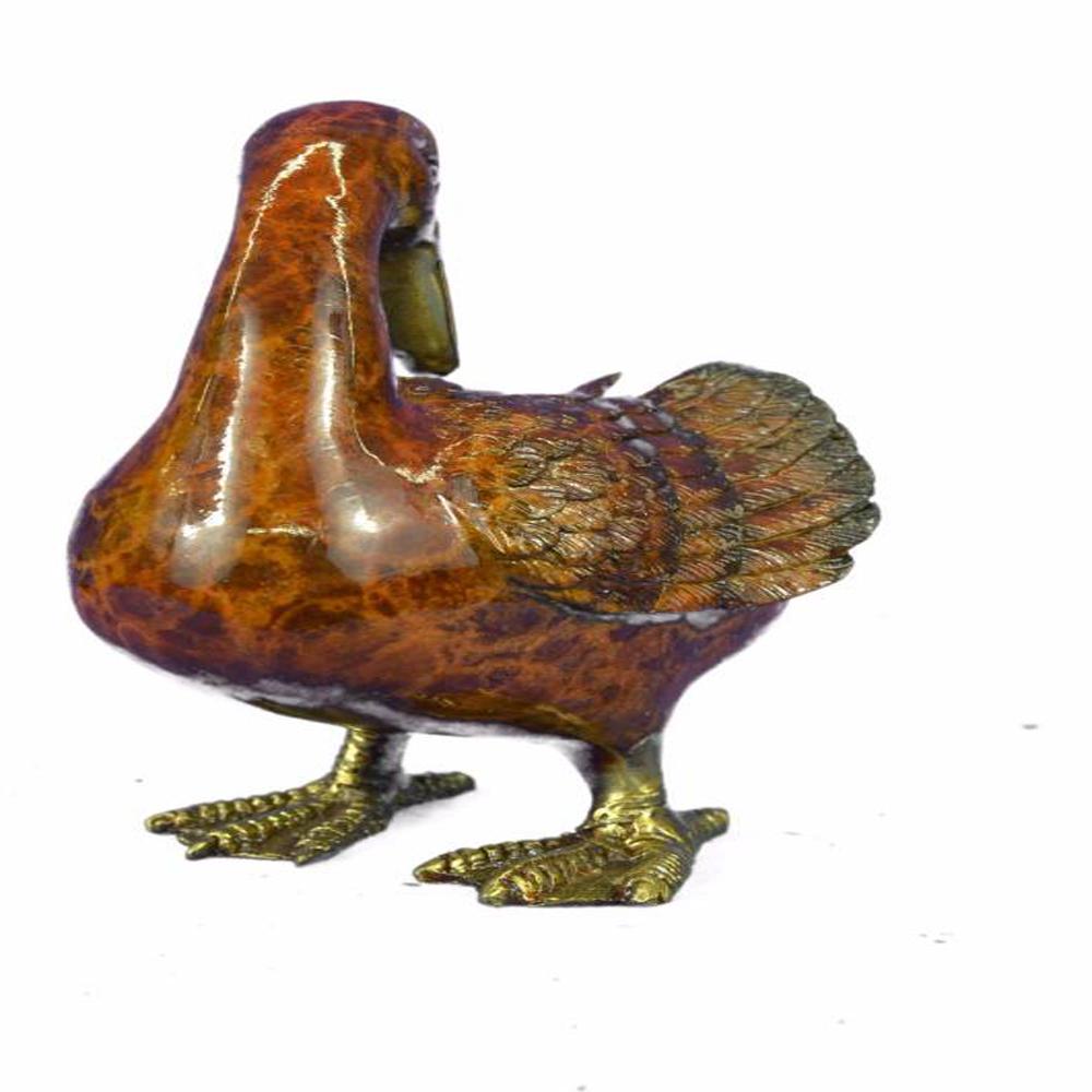 Standing Duck Brass Cold Painted Bird Sculpture (1 of 10)