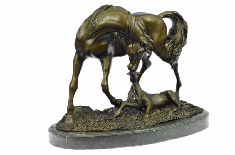 PIERRE BUGATTI BRONZE HORSE & COLT SCULPTURE STATUE (1 of 7)