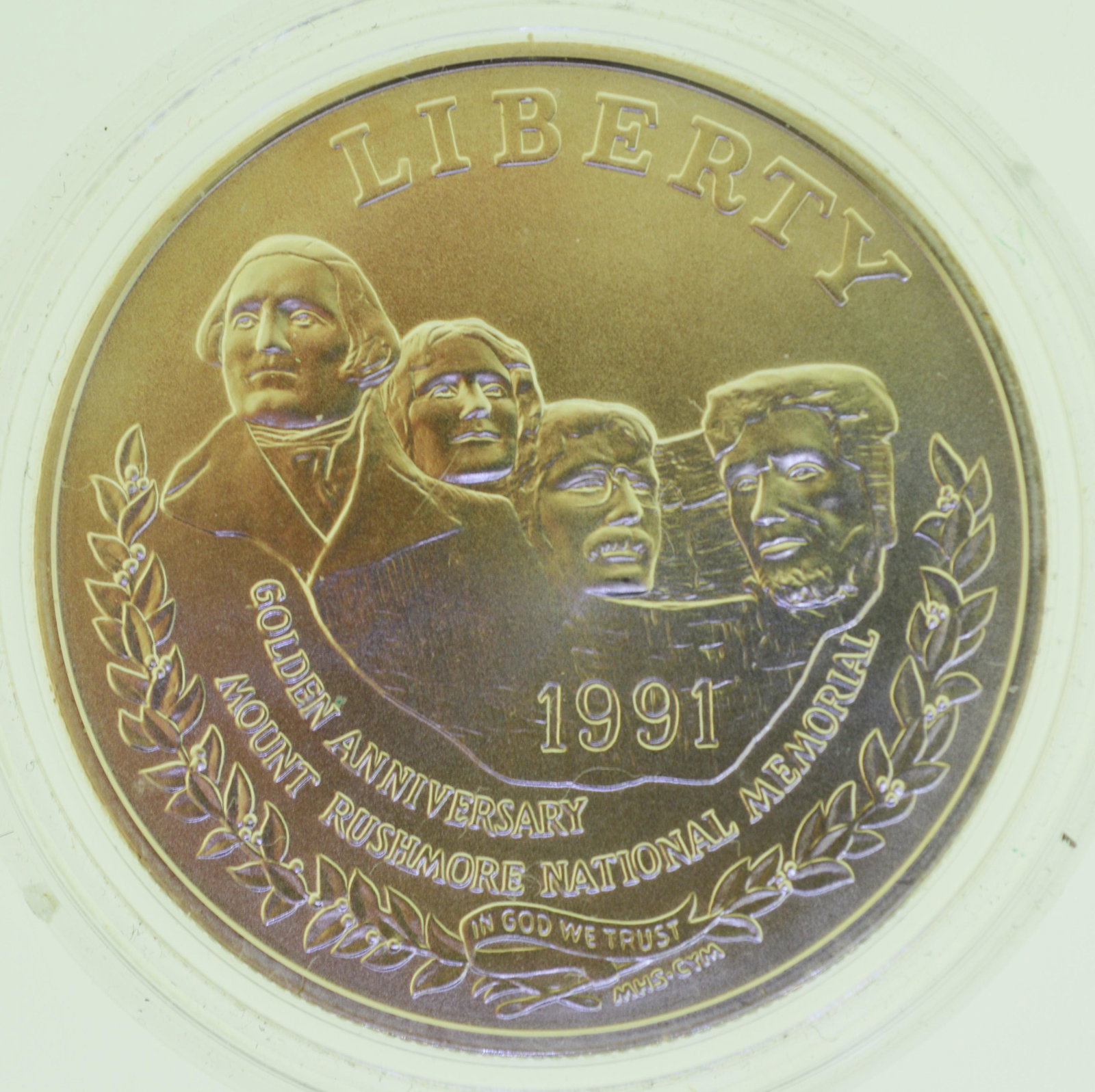 1991-P Mount Rushmore Proof Silver One Dollar Us Commemorative Coin (1 of 2)
