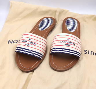 Louis Vuitton Slip on Sandals: Brand new Louis Vuitton Slip on Sandals. Comes with Dust Bag. Made in Italy. Size 37