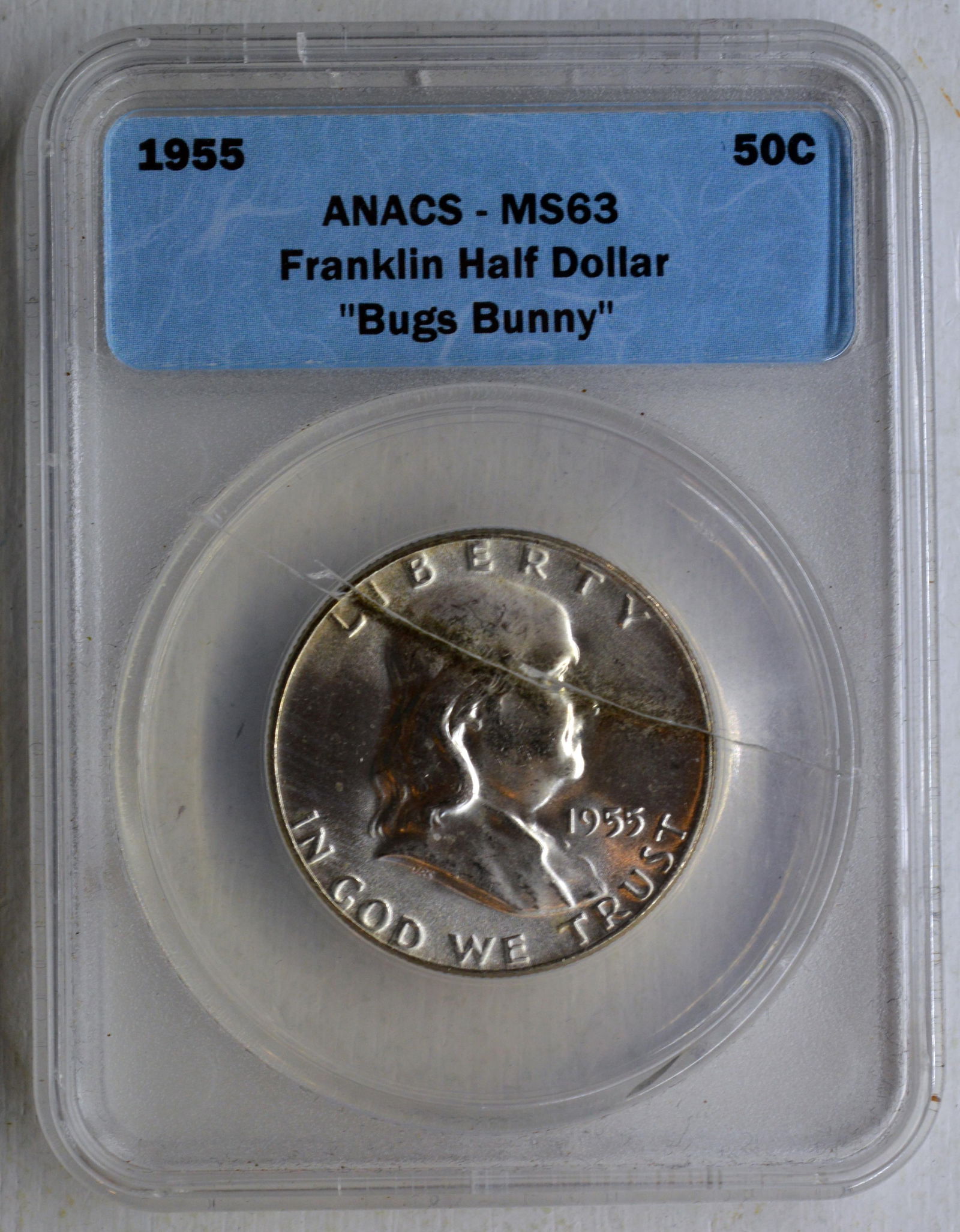 1955 ANACS-MS63 Franklin Half Dollars "Bugs Bunny" (1 of 2)