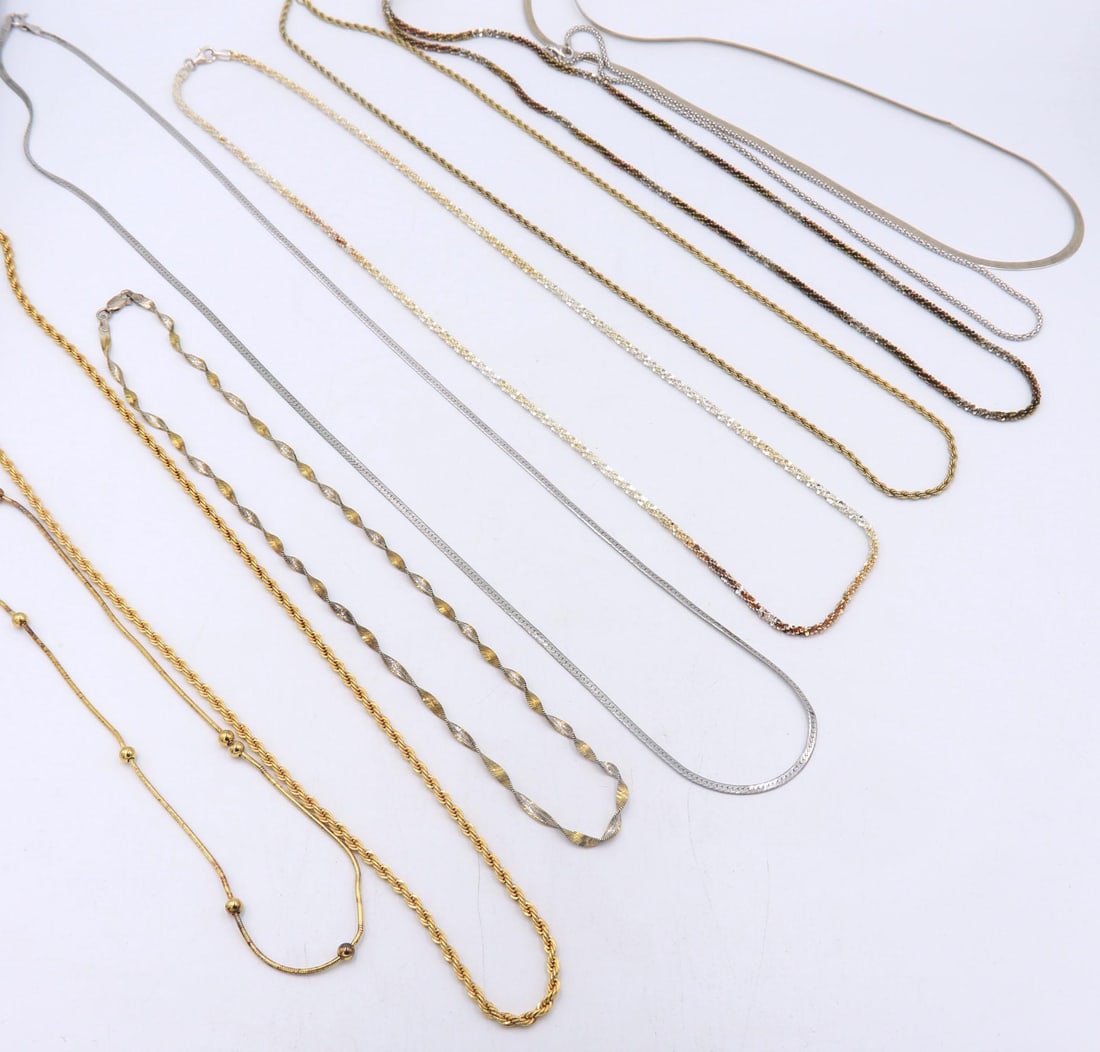 Vintage 925 Sterling Silver Group Lot of Chain Necklaces (1 of 12)